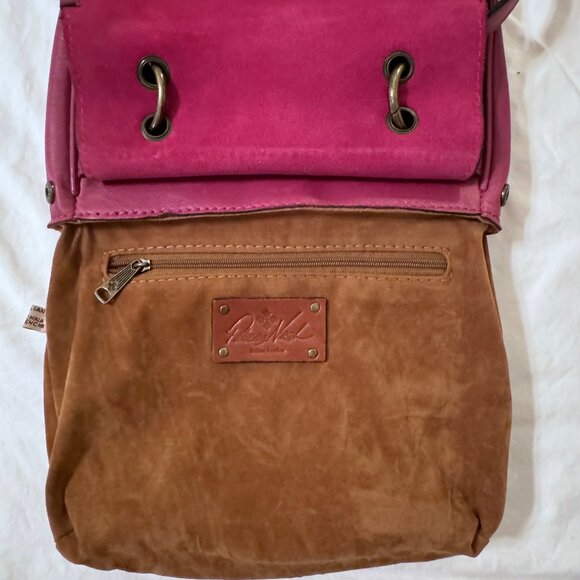 PATRICIA NASH - Karisa Raspberry Dark Pink Leather Flap Crossbody Purse - Picture 9 of 12